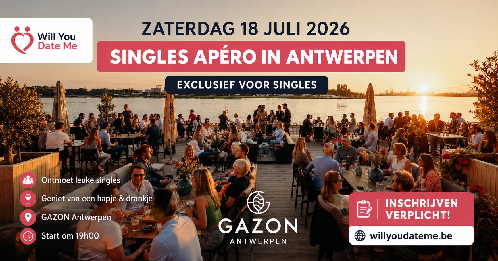 Singles Apéro in Antwerpen (18 juli 2026)
