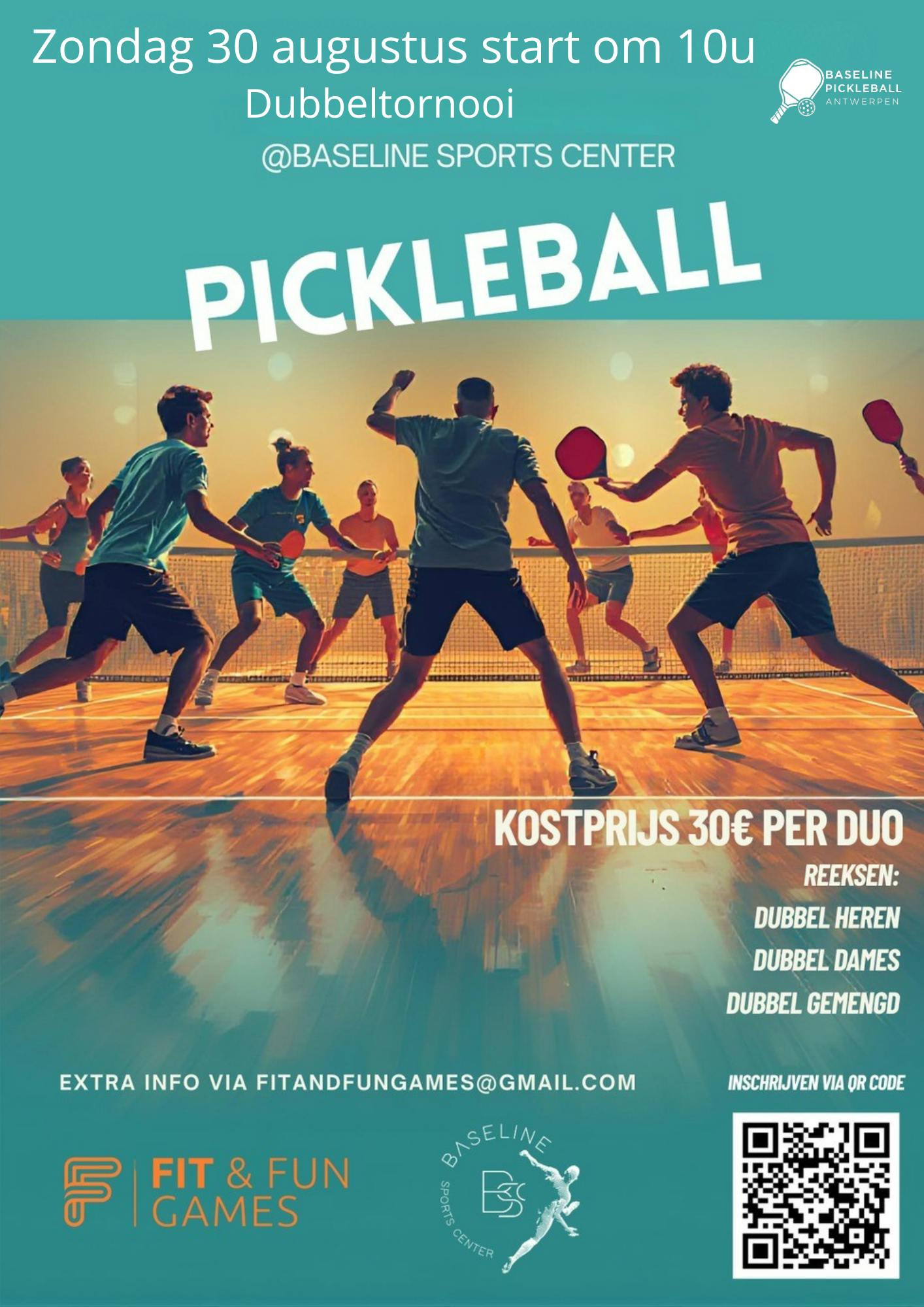 dubbeltornooi pickleball Baseline Pickleball Antwerpen