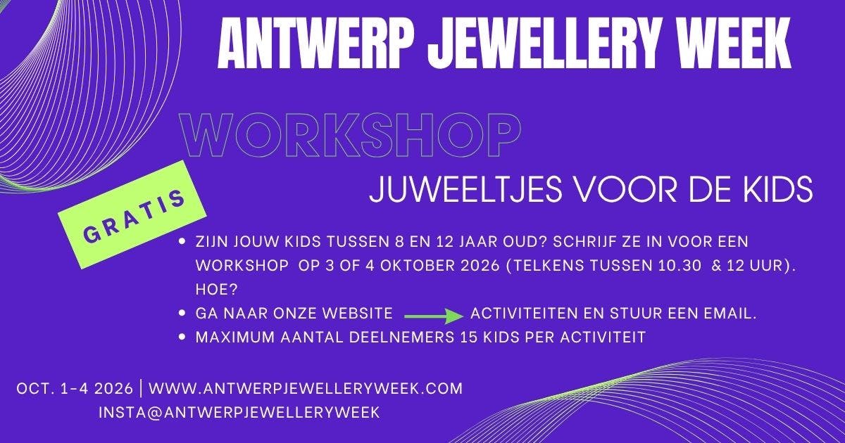 Juweeltjes voor de kids - gratis voor kids tussen 8 en 12 jaar tijdens Antwerp Jewellery Week 2026